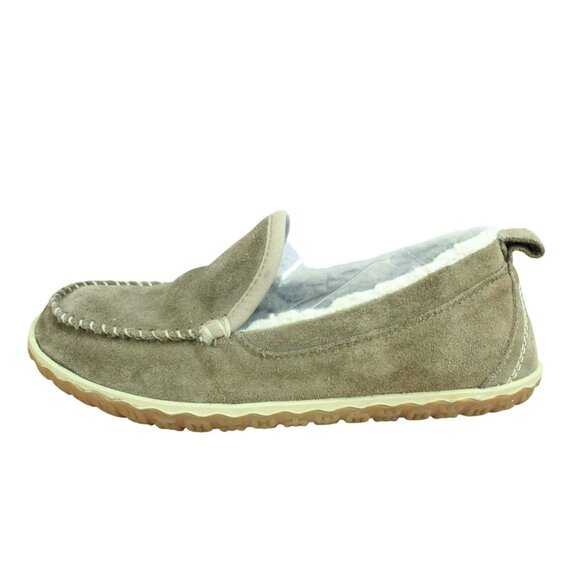 LL Bean Cement Suede Fleece Lined Mountain Moccasin Slip-on Slippers Size 8 M - Picture 1 of 9
